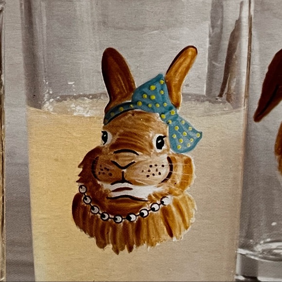 NIB Pier 1 "Nerd" Bunnies Water Glasses - Picture 3 of 8